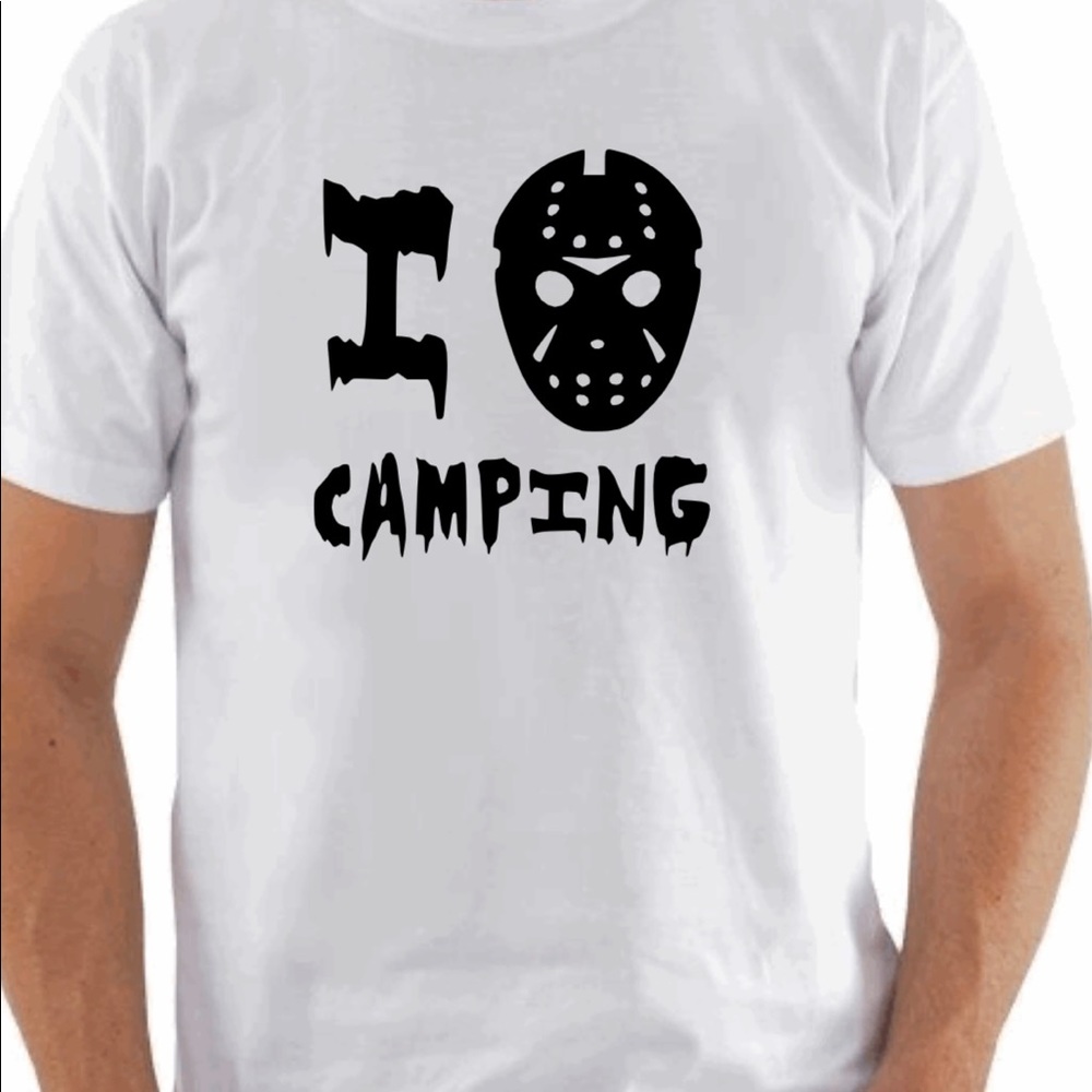 I love camping Jason mask t-shirt unisex